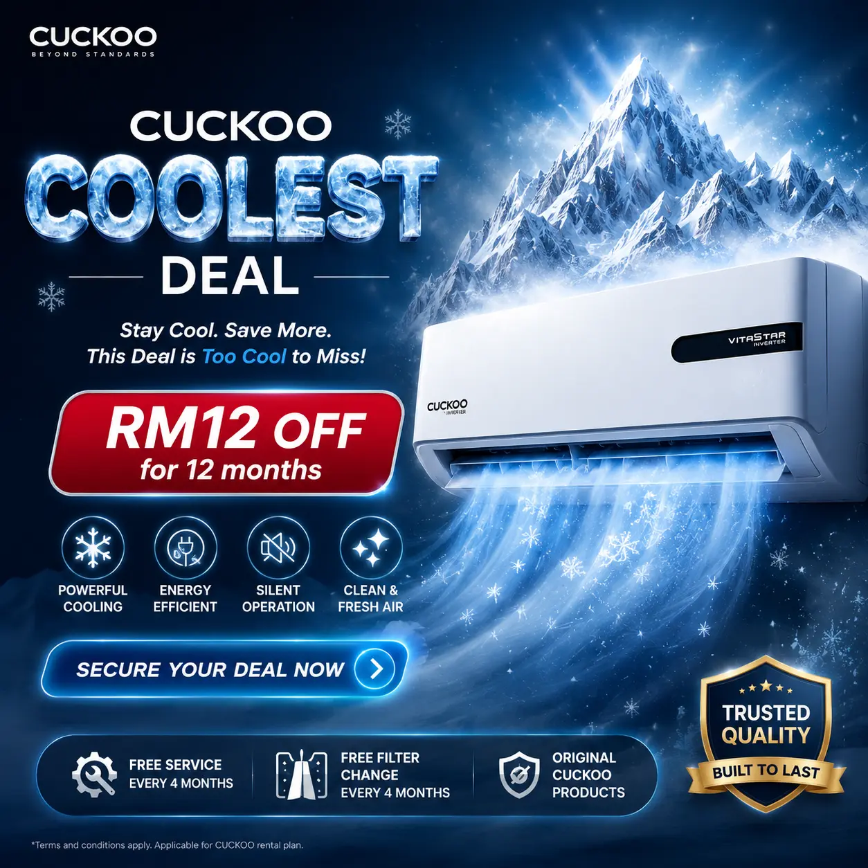 CUCKOO AIRCOND RM 12 PROMO